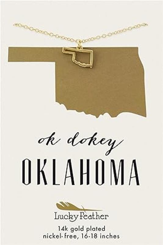 Gold Oklahoma Outline Necklace